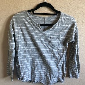 Old navy grey stripped long sleeve shirt